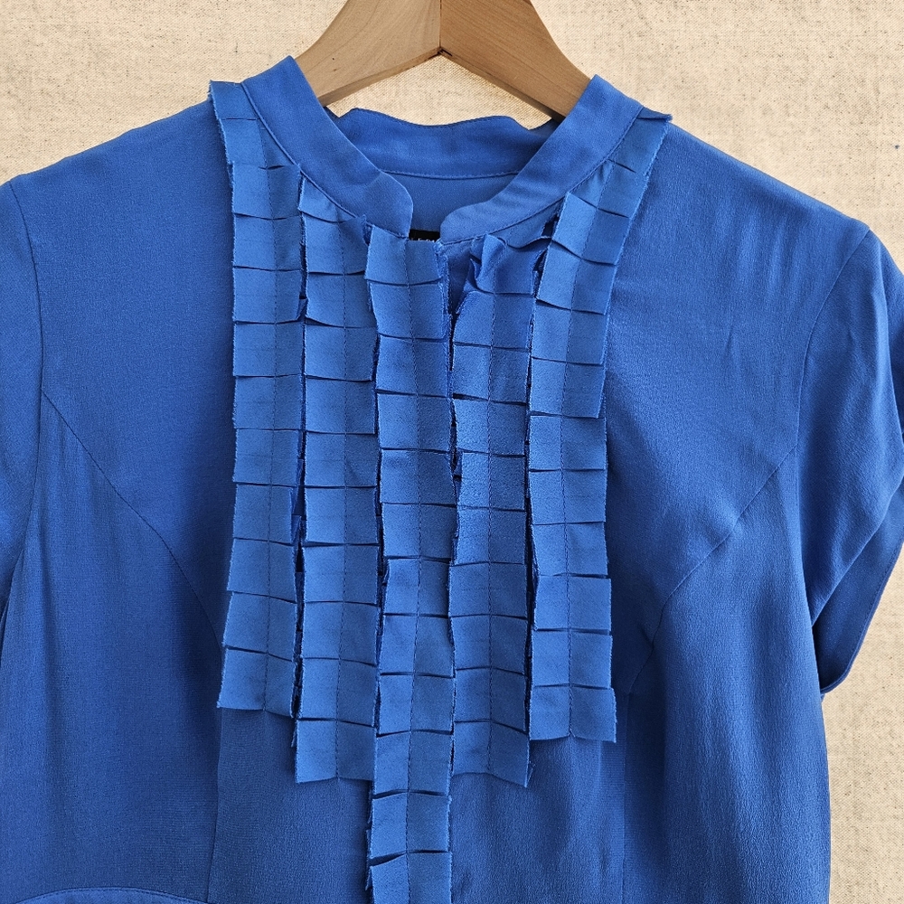 NWT TED BAKER Size 3 Cobalt Blue Gusadi Silk Dress - Picture 5 of 16
